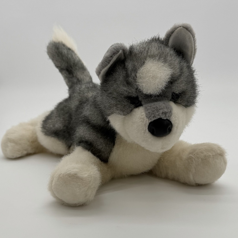 Douglas Sasha Husky Plush 16" Pink Tag Siberian Husky Dog Vintage